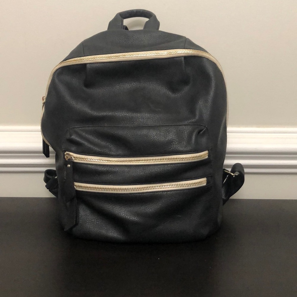 Steve Madden faux leather black backpack